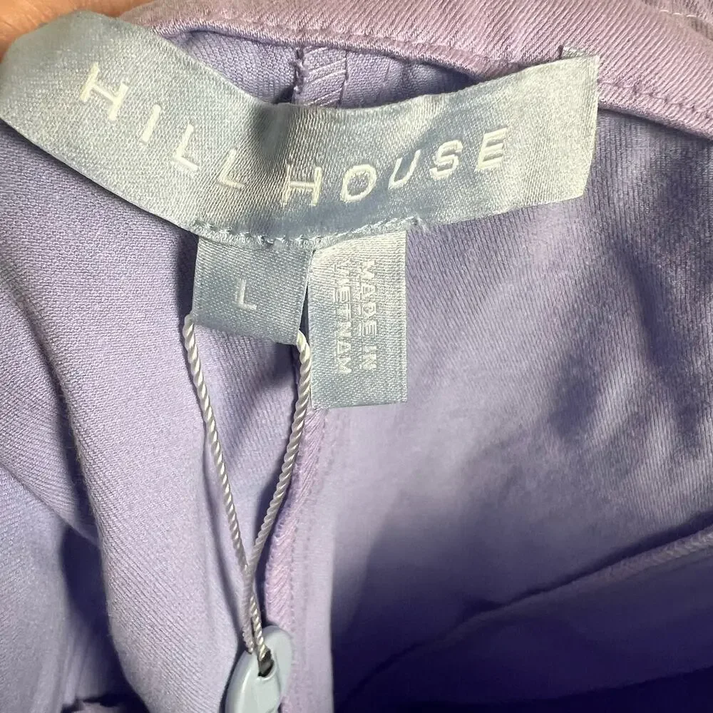 Hill House Lavender Purple Claire Mid Rise Straight Leg Pants Size L - Picture 9 of 11